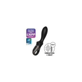 Vibromasseur noir USB, chauffant et connecté Heat Climax Satisfyer 